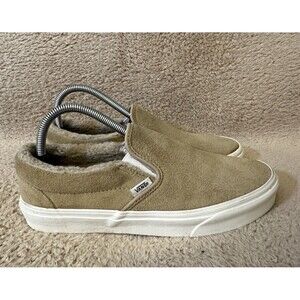 Vans Off The Wall Suede Sherpa Classic Slip On Shoes Sneaker Brown Women’s 9.5